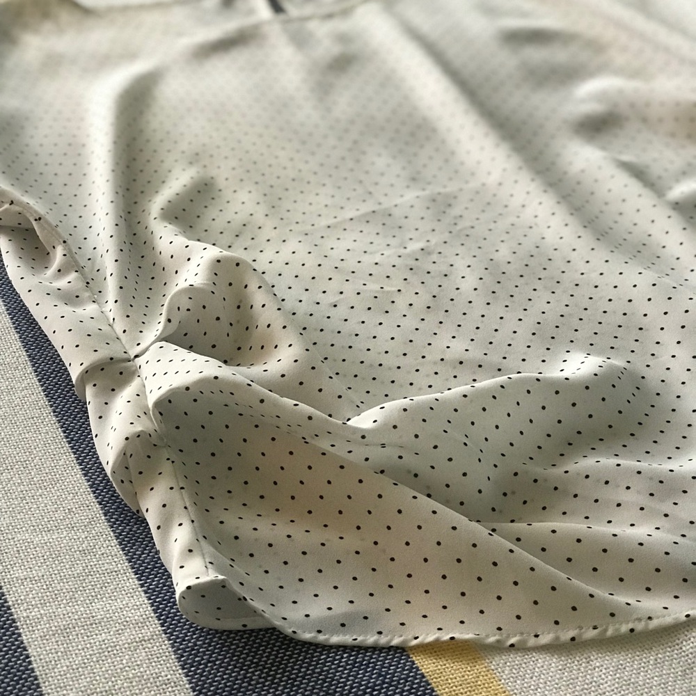 White polka dot blouse